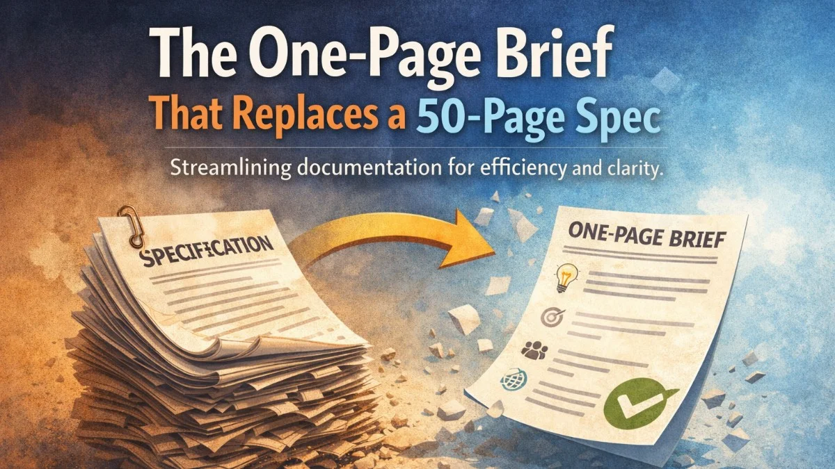 The One-Page Brief That Replaces a 50-Page Spec