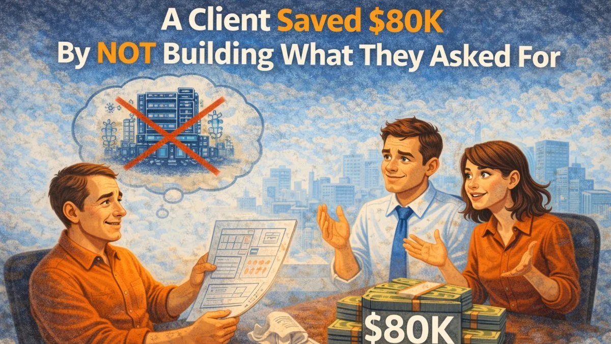A Client Saved $80K By NOT Building What They Asked For